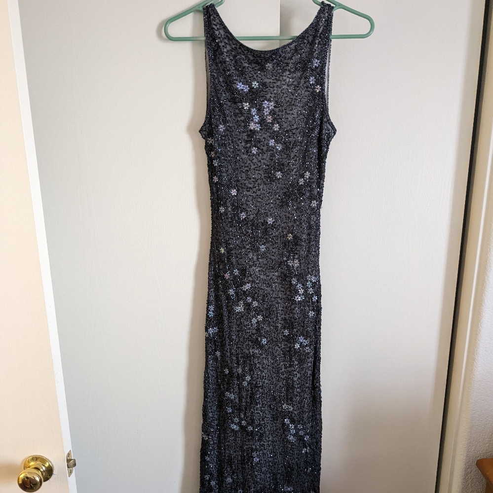Gorgeous silk and polyester evening dress